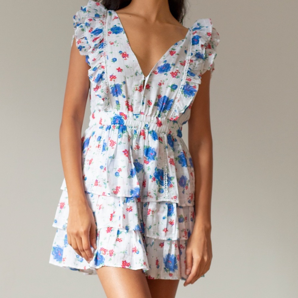 LoveShackFancy Red White Blue Bennett Dress Size XS